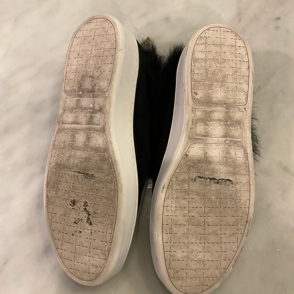 Donna Karan Tianna suede and genuine fur sneakers size 9 - Picture 6 of 6